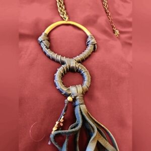 Leather wrapped necklace